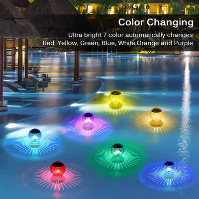Outdoor Solar LED Floating Light Garden Pond Pool Lamp Rotating RGB