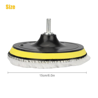 5PCS 6" Buffing Polishing Pad Wool Wheel Mop Kit For Car Polisher