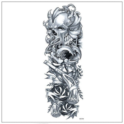 5Pcs Large Temporary Body Art Arm Tattoo Sticker Sleeve Man Women