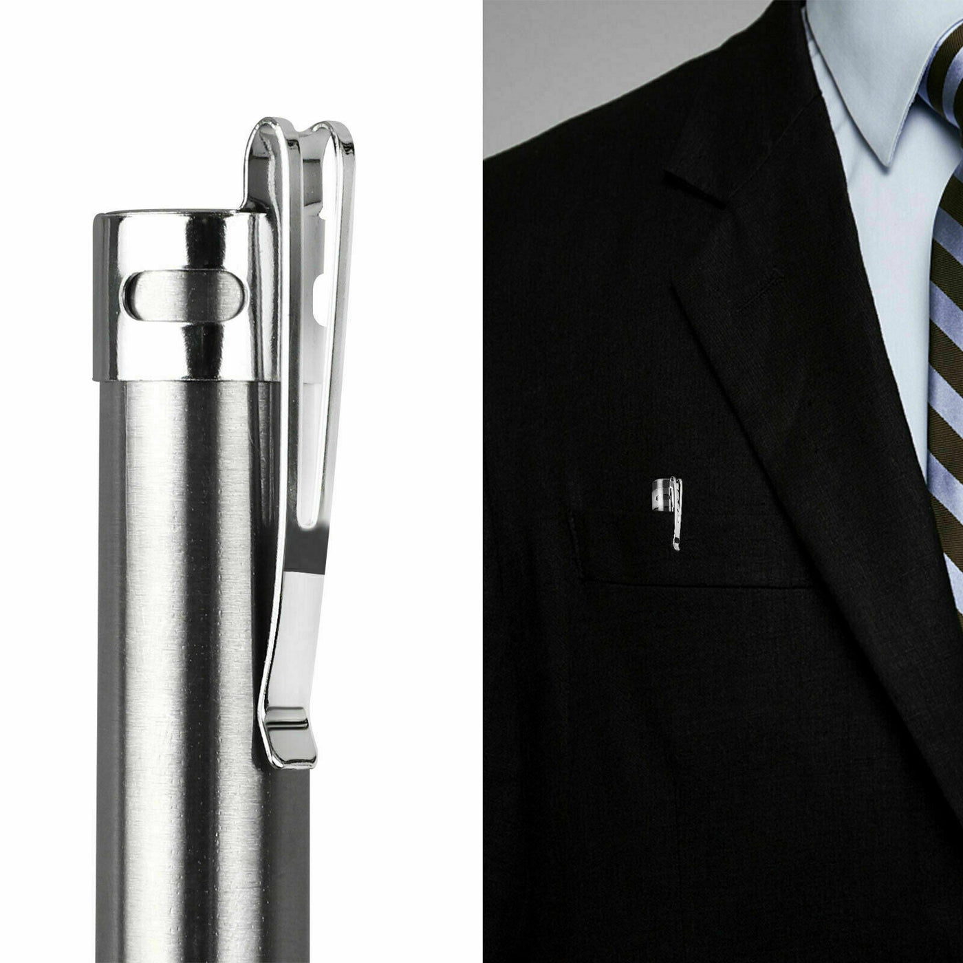 5" LED USB Rechargeable Mini Tactical Flashlight Stainless Steel Torch