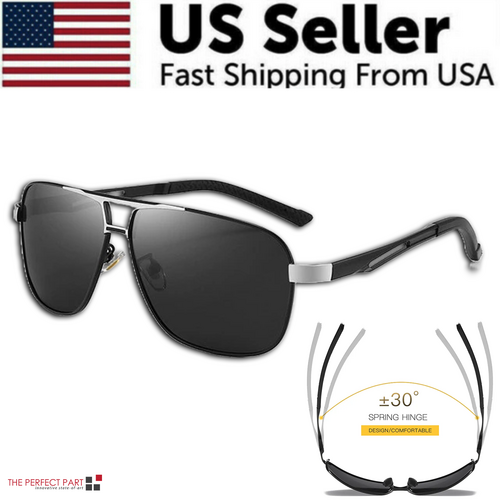 Mens Polarized Pilot Sunglasses Outdoor Driving UV400 Sun Glasses