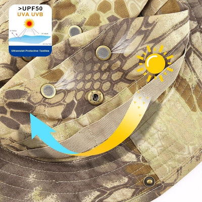 Boonie Bucket Hats Outdoor Fishing Hunting Wide Brim Mesh Camo Safari