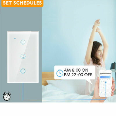 1/2/3/4 Gang WiFi Smart Wall Touch Light Switch Glass Panel For