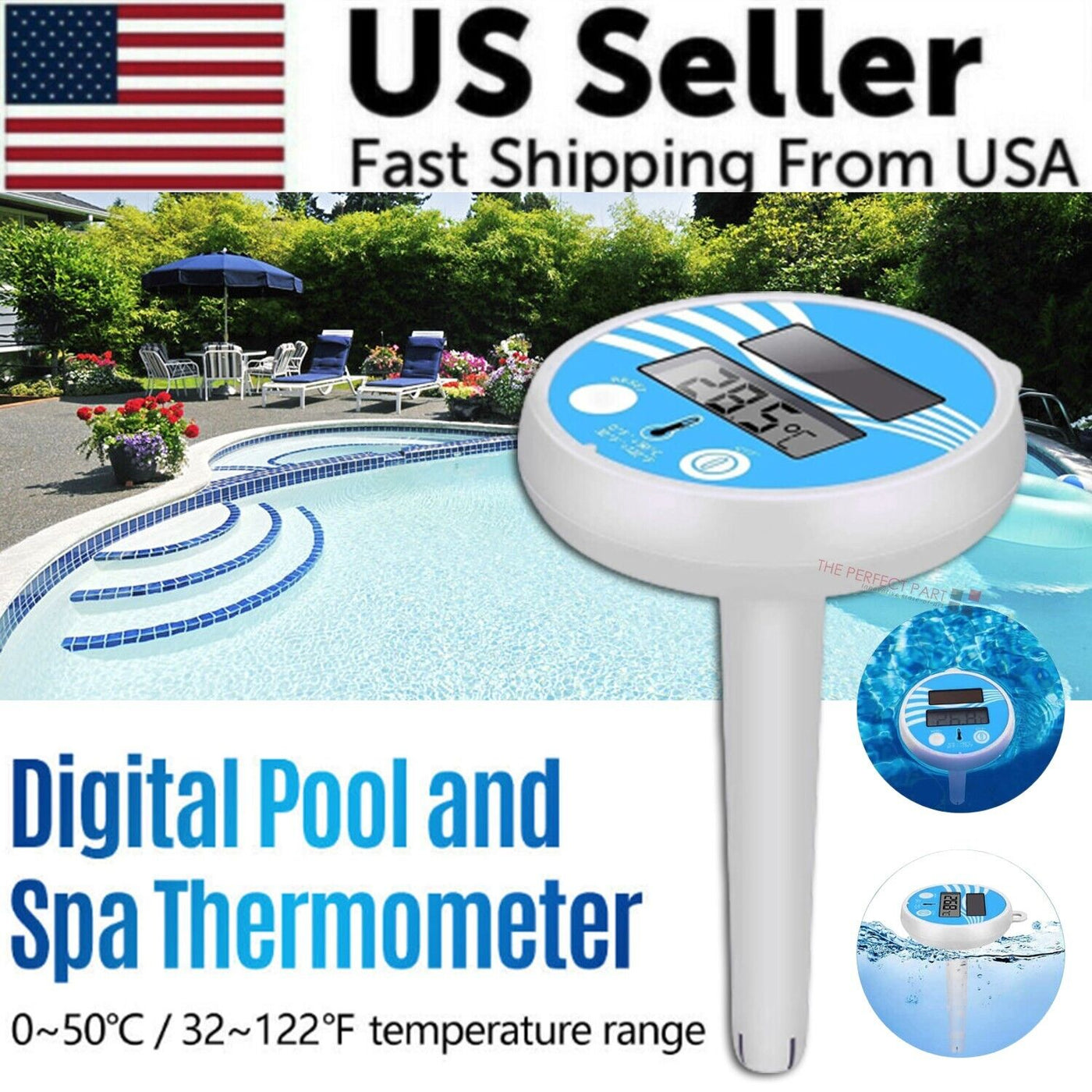 Digital Solar Powered Outdoor Floating Waterproof Rainproof Pool SPA