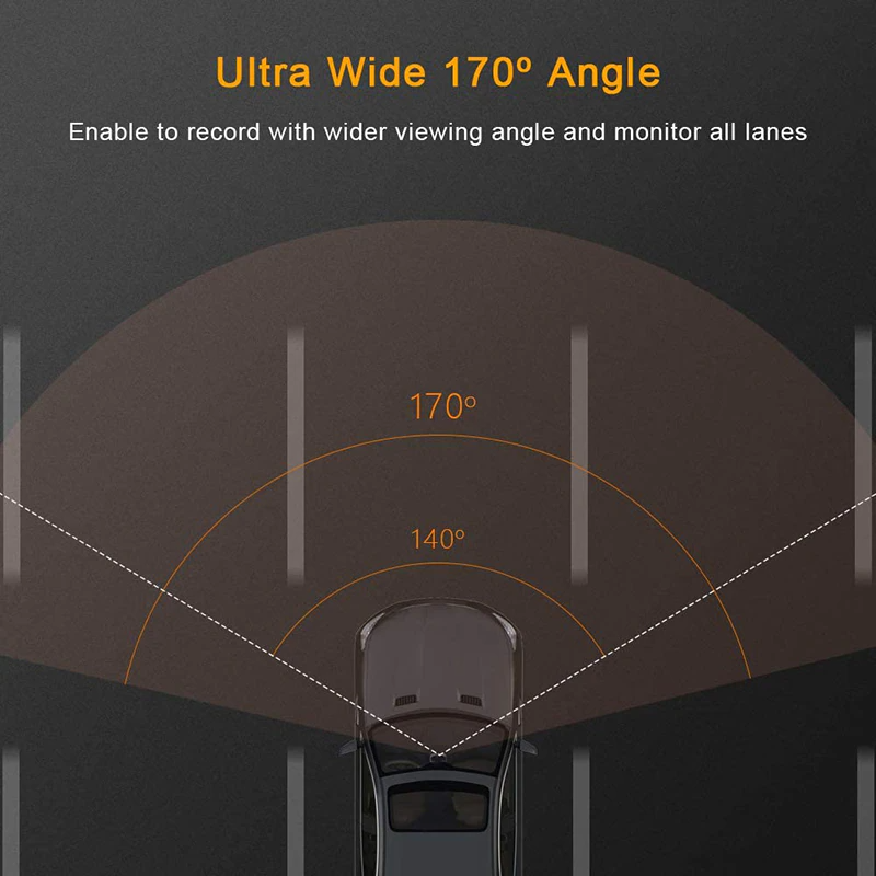 HD 1080P Car Dual Lens Dash Cam 4" DVR Recorder Front & Rear Camera
