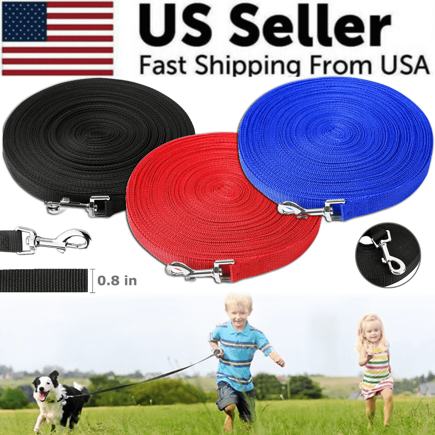 Dog Leash Long Obedience Recall Foot Feet Training Lead