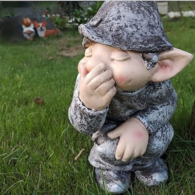 Pooping Naughty Gnome Miniature Statue Funny Resin Dwarf Home Garden