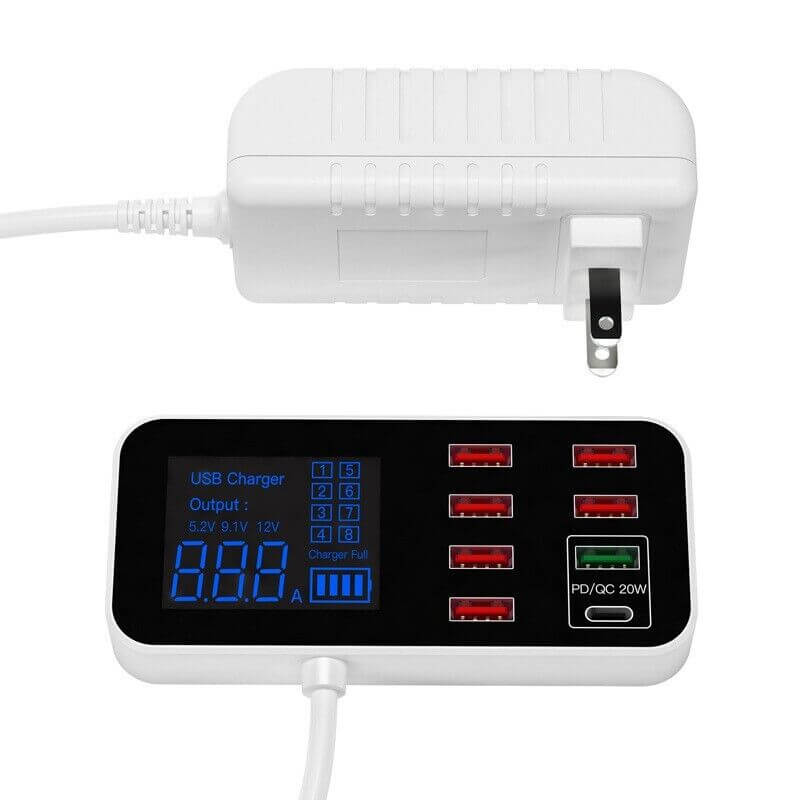 Multi USB 8-Port Fast Desktop Hub Wall Charger Charging Station Quick