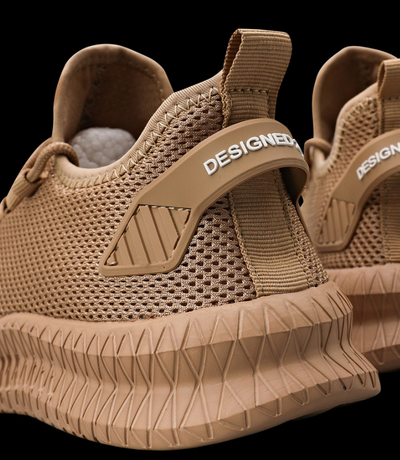 Running Shoes Sneakers Casual Men's Outdoor Athletic Jogging Sports in tan color with mesh detailing.