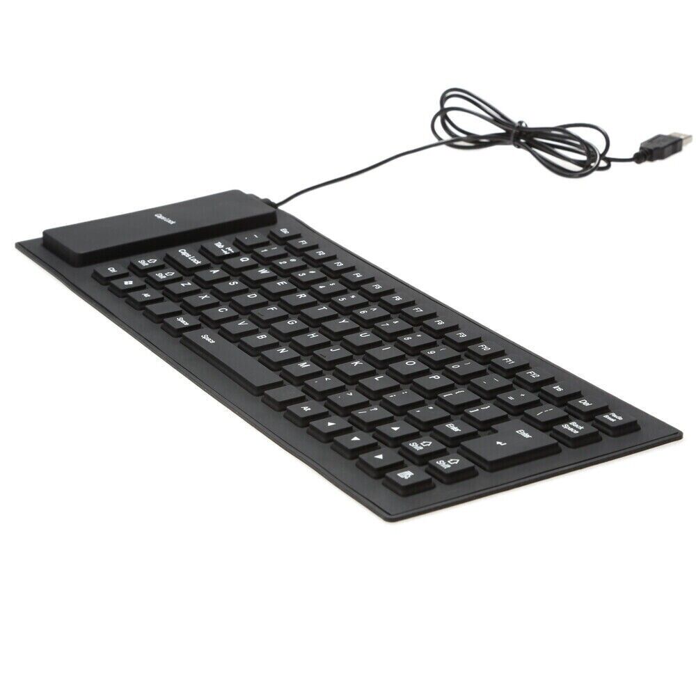 Waterproof Silicone Keyboard Foldable Flexible USB Dustproof DirtProof