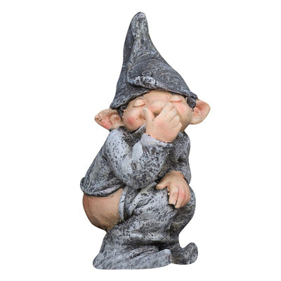 Pooping Naughty Gnome Miniature Statue Funny Resin Dwarf Home Garden