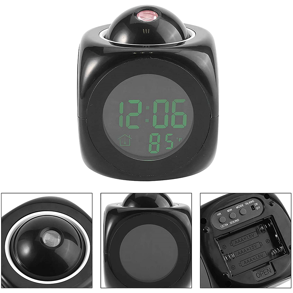 LED Projection Alarm Clock Digital LCD Display Voice Talking Weather
