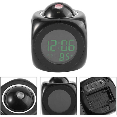 LED Projection Alarm Clock Digital LCD Display Voice Talking Weather
