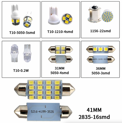 28pcs Car Interior White Combo LED Map Dome Door Trunk License Plate