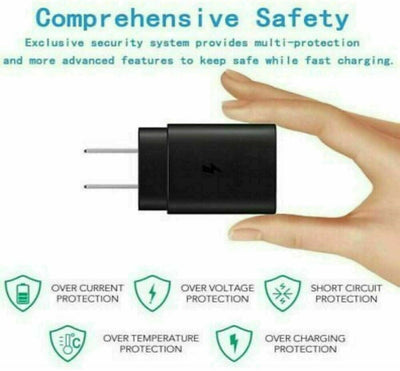 25W Type USB-C Super Fast Wall Charger +6FT Cable For Samsung Galaxy