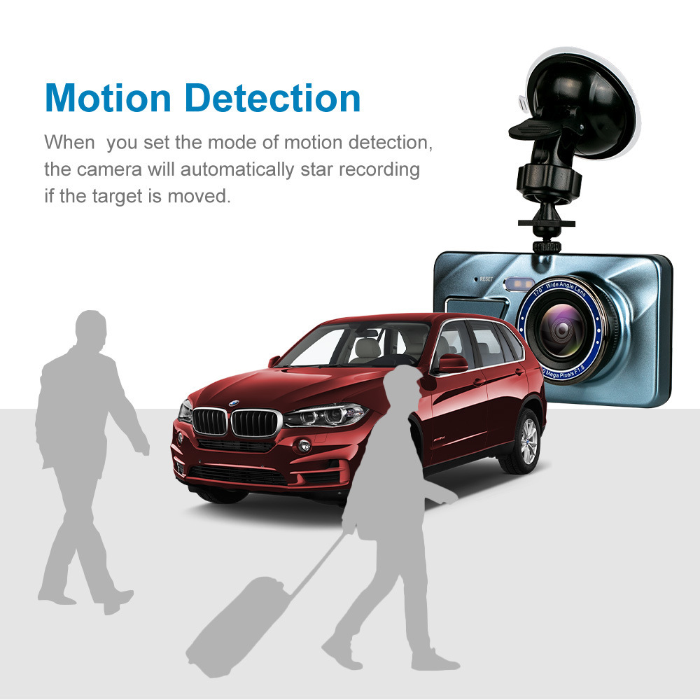 HD 1080P Car Dual Lens Dash Cam 4" DVR Recorder Front & Rear Camera