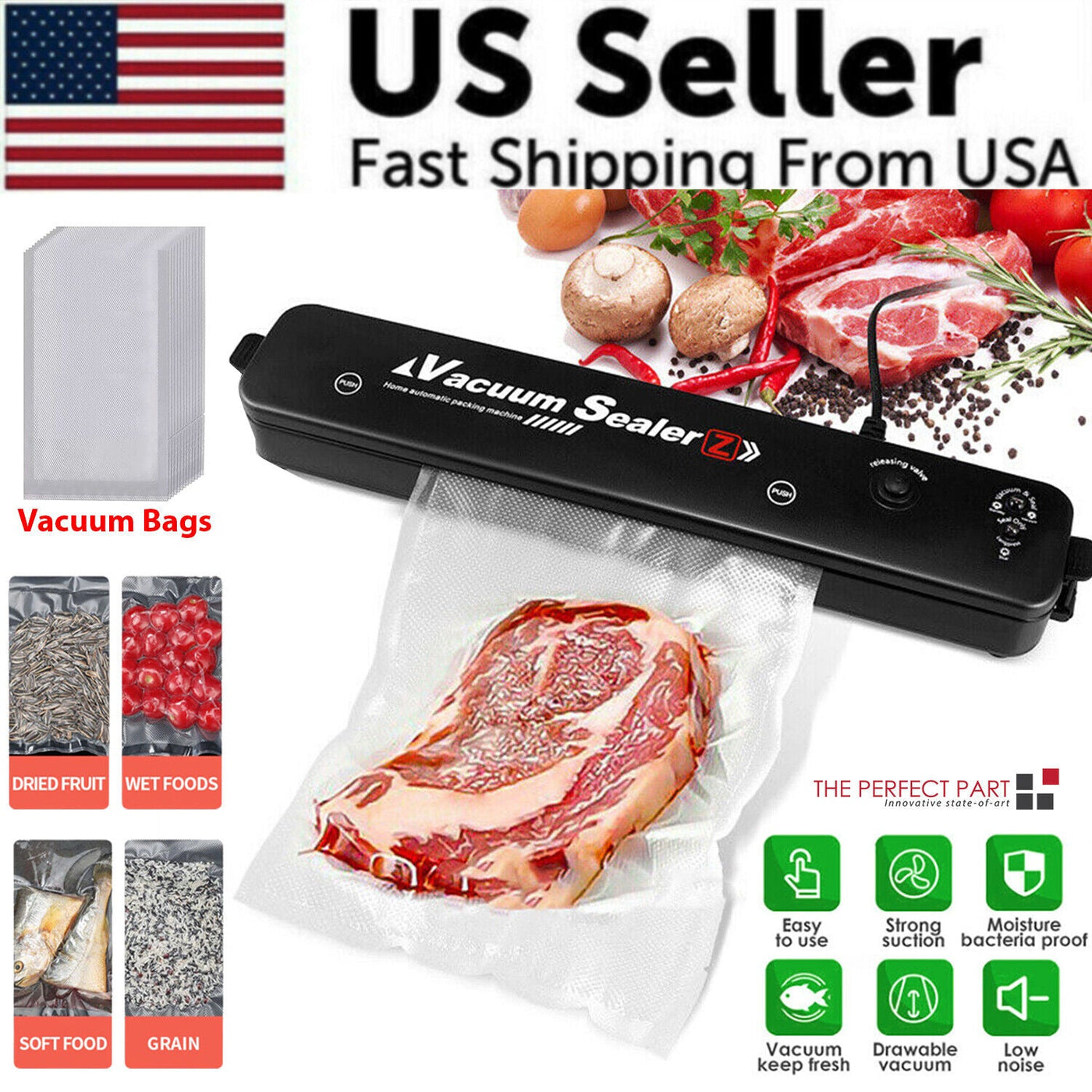 Vacuum Sealer Machine Food Preservation Storage Saver Automatic With