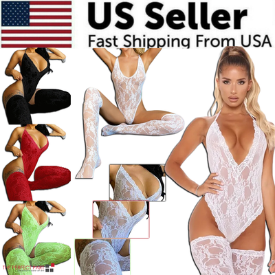 Women Lace Sexy Lingerie Nightwear Babydoll Sleepwear Bodysuit Dress in various colors and styles.
