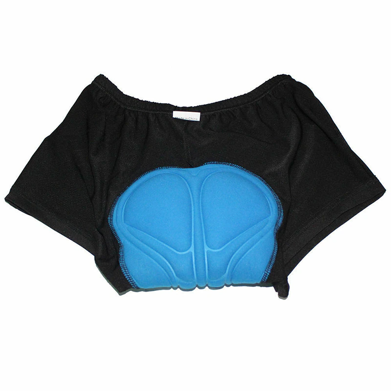 Men Women Cycling Shorts Bicycle Bike Underwear Pants With Sponge Gel featuring blue padding for comfort and support.