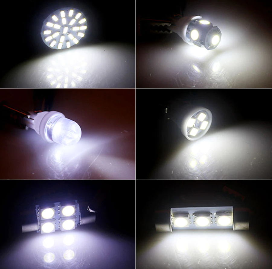 28pcs Car Interior White Combo LED Map Dome Door Trunk License Plate