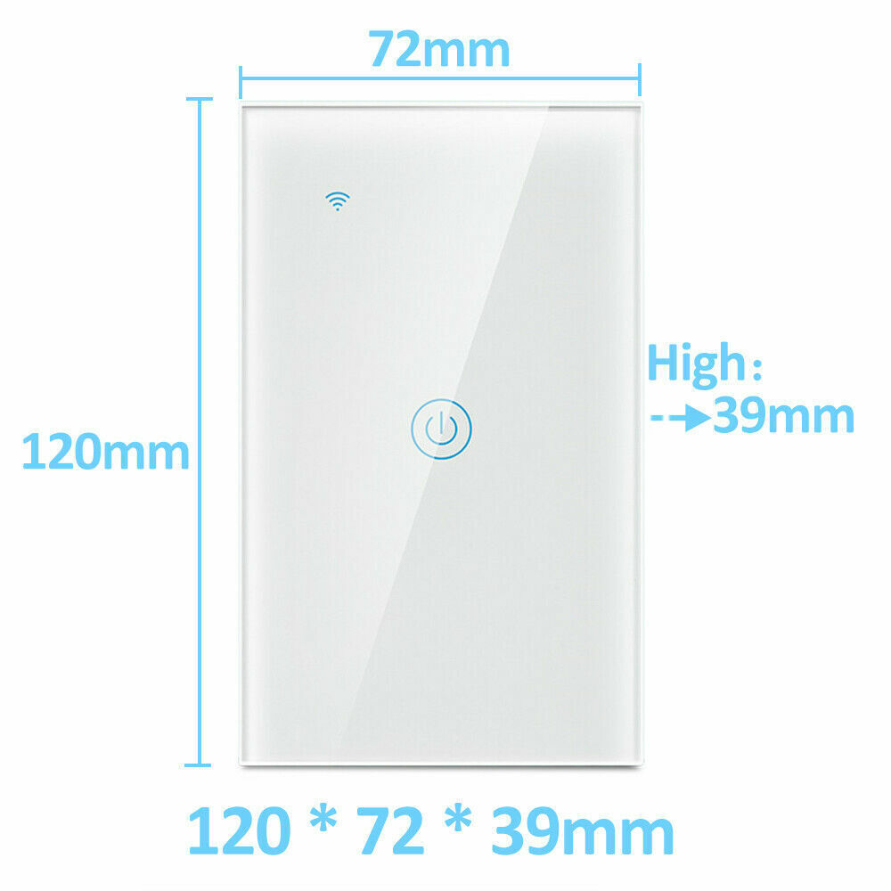 1/2/3/4 Gang WiFi Smart Wall Touch Light Switch Glass Panel For