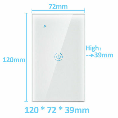 1/2/3/4 Gang WiFi Smart Wall Touch Light Switch Glass Panel For