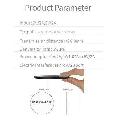 20W Wireless Charger Fast Charge Pad For Samsung iPhone XS Max X XR 12