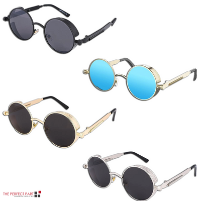 Retro Round Polarized Sunglasses Men Women Vintage Gothic Steampunk