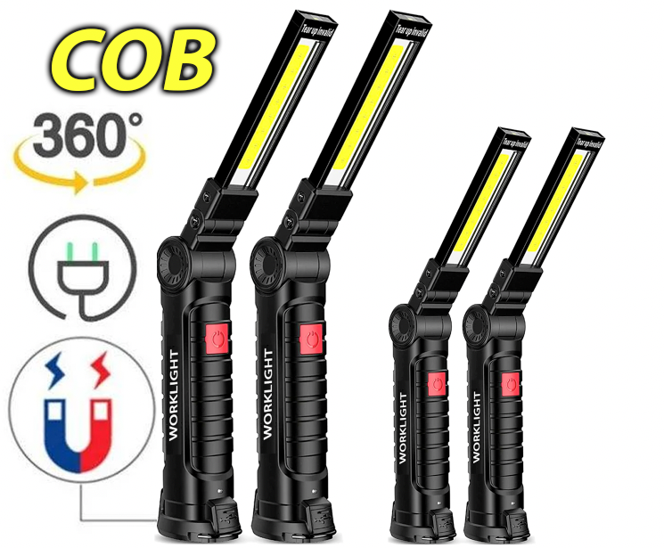 Rechargeable LED COB Work Light Mechanic Flashlight Lamp Magnetic Base