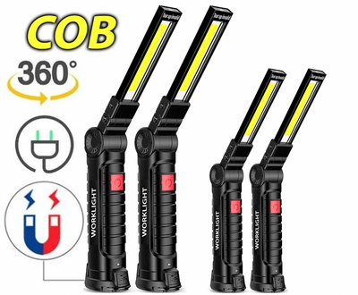 Rechargeable LED COB Work Light Mechanic Flashlight Lamp Magnetic Base