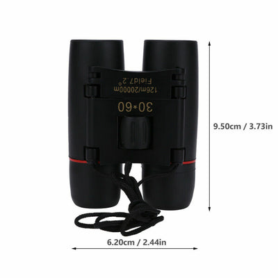 Binoculars 30x60 Zoom Outdoor Travel Compact Folding Telescope Hunting