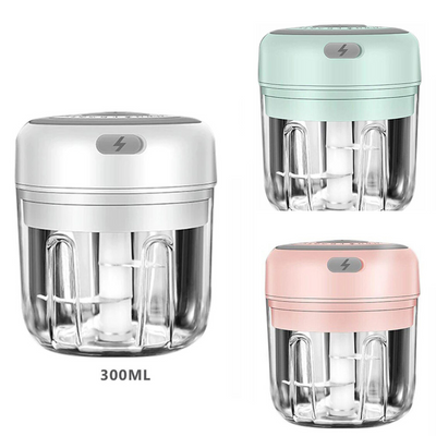 Electric 300ML Garlic Press Chopper Chili Onion Fruits Meat Mincer