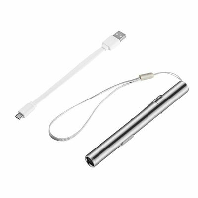 5" LED USB Rechargeable Mini Tactical Flashlight Stainless Steel Torch