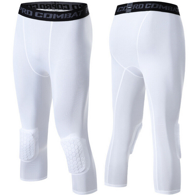 Men's Basketball Sports Tight Pants 3/4 Compression Workout Leggings