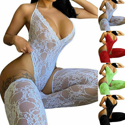 Women Lace Sexy Lingerie Nightwear Babydoll Sleepwear Bodysuit Dress in various colors and styles.