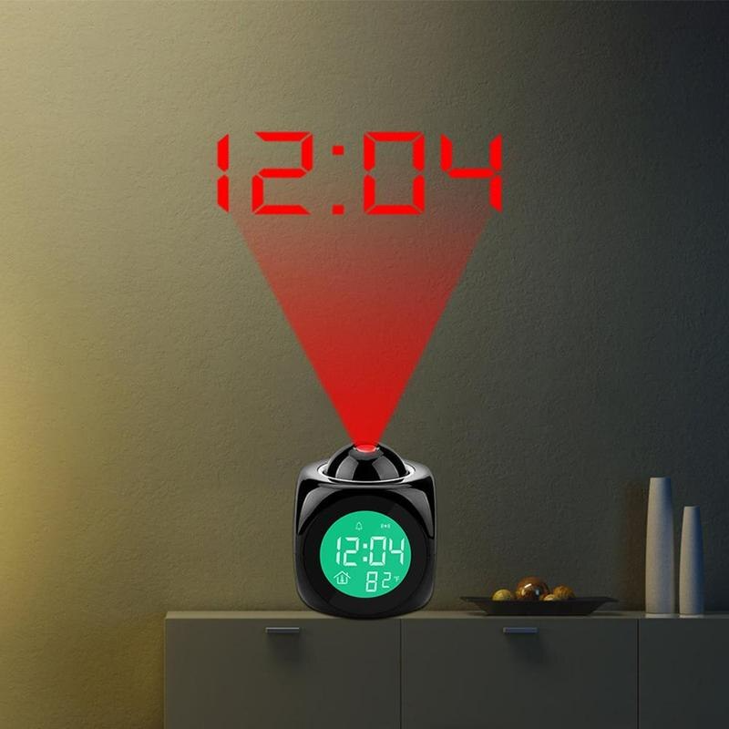 LED Projection Alarm Clock Digital LCD Display Voice Talking Weather