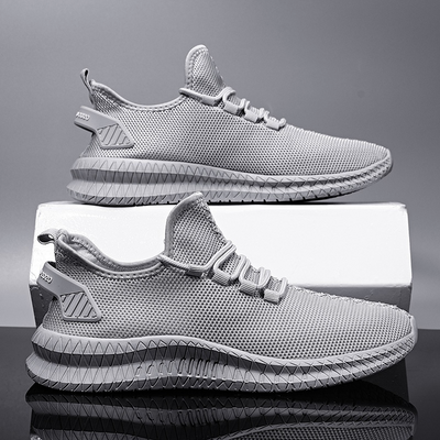 Running Shoes Sneakers Casual Men's Outdoor Athletic Jogging Sports in light gray color, showcasing modern design and comfort.