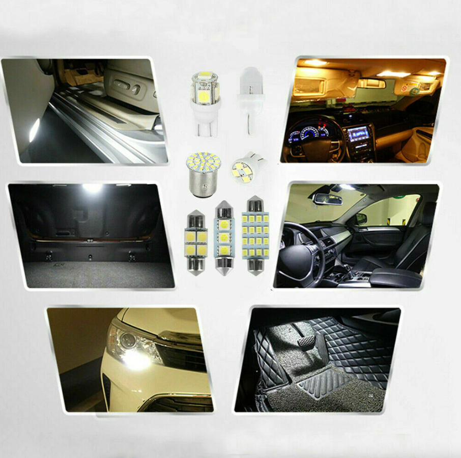 28pcs Car Interior White Combo LED Map Dome Door Trunk License Plate