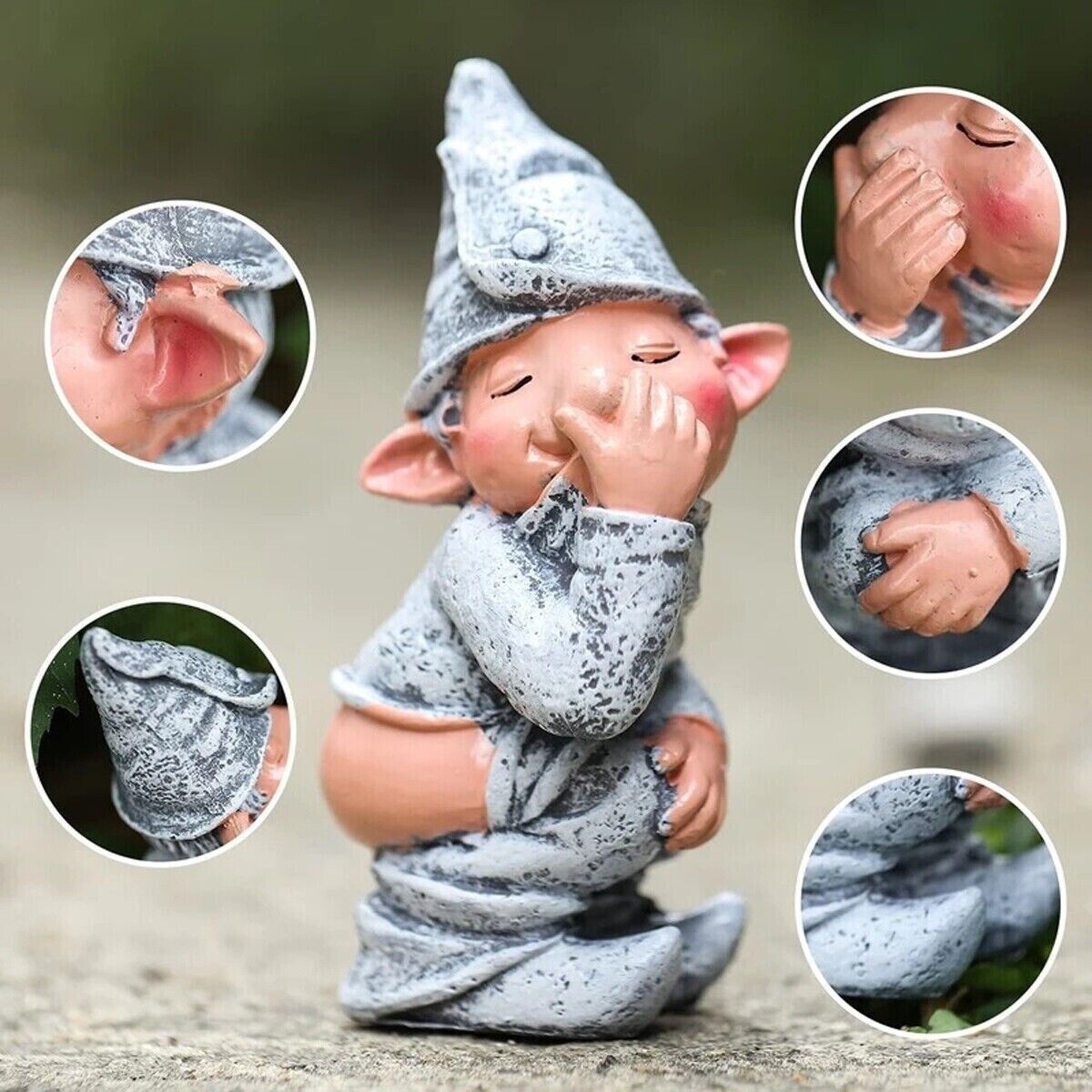 Pooping Naughty Gnome Miniature Statue Funny Resin Dwarf Home Garden