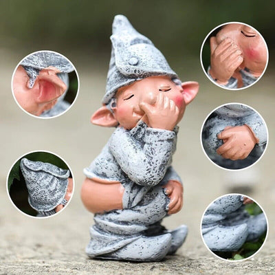 Pooping Naughty Gnome Miniature Statue Funny Resin Dwarf Home Garden