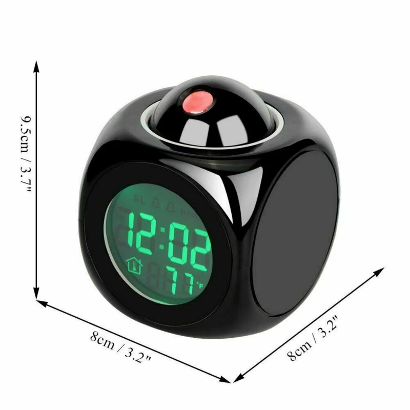 LED Projection Alarm Clock Digital LCD Display Voice Talking Weather