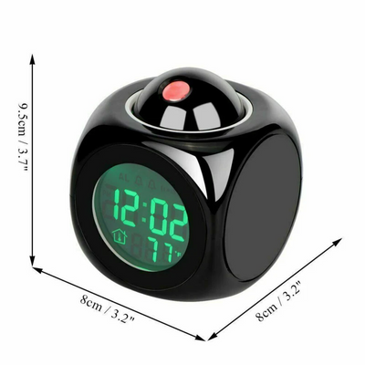 LED Projection Alarm Clock Digital LCD Display Voice Talking Weather