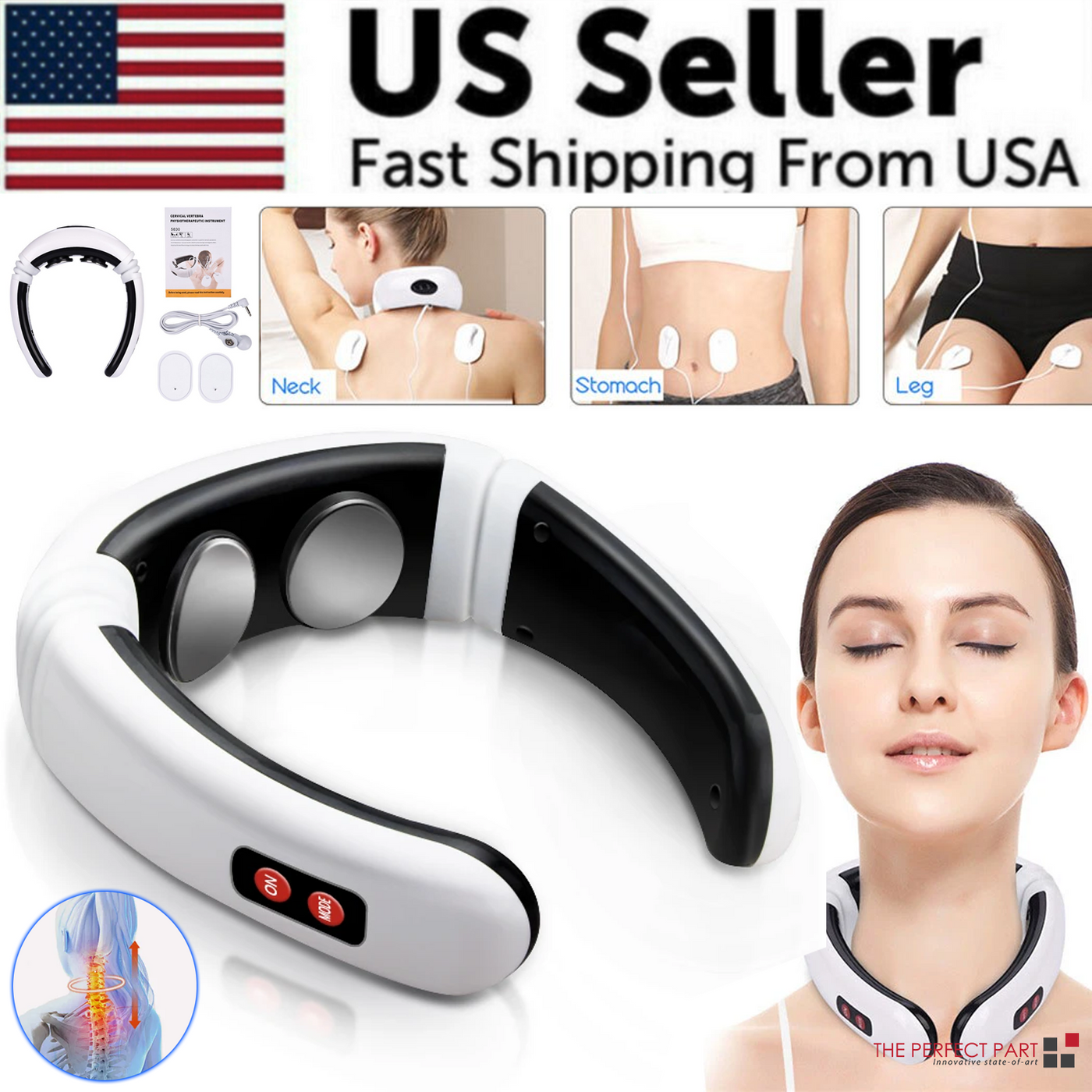 Electric Cervical Pulse Neck Massager Muscle Relax Massage Magnetic