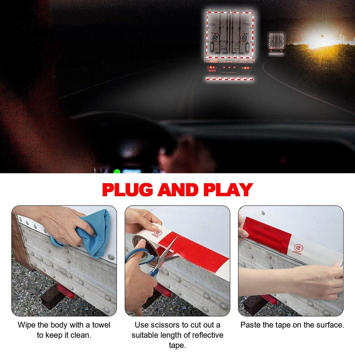 Reflective Trailer Safety Tape Conspicuity Tape Warning Sign Car Truck