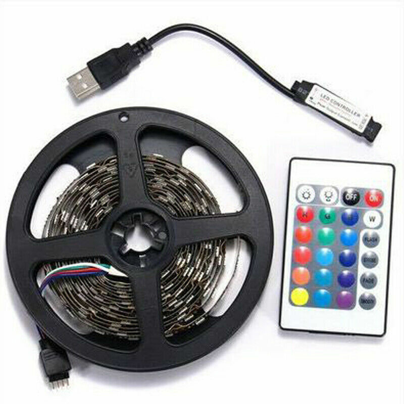 5V USB LED Strip Lights TV Back Light 5050 RGB Colour Changing with