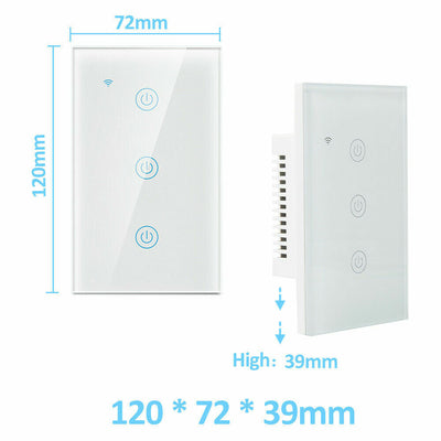 1/2/3/4 Gang WiFi Smart Wall Touch Light Switch Glass Panel For