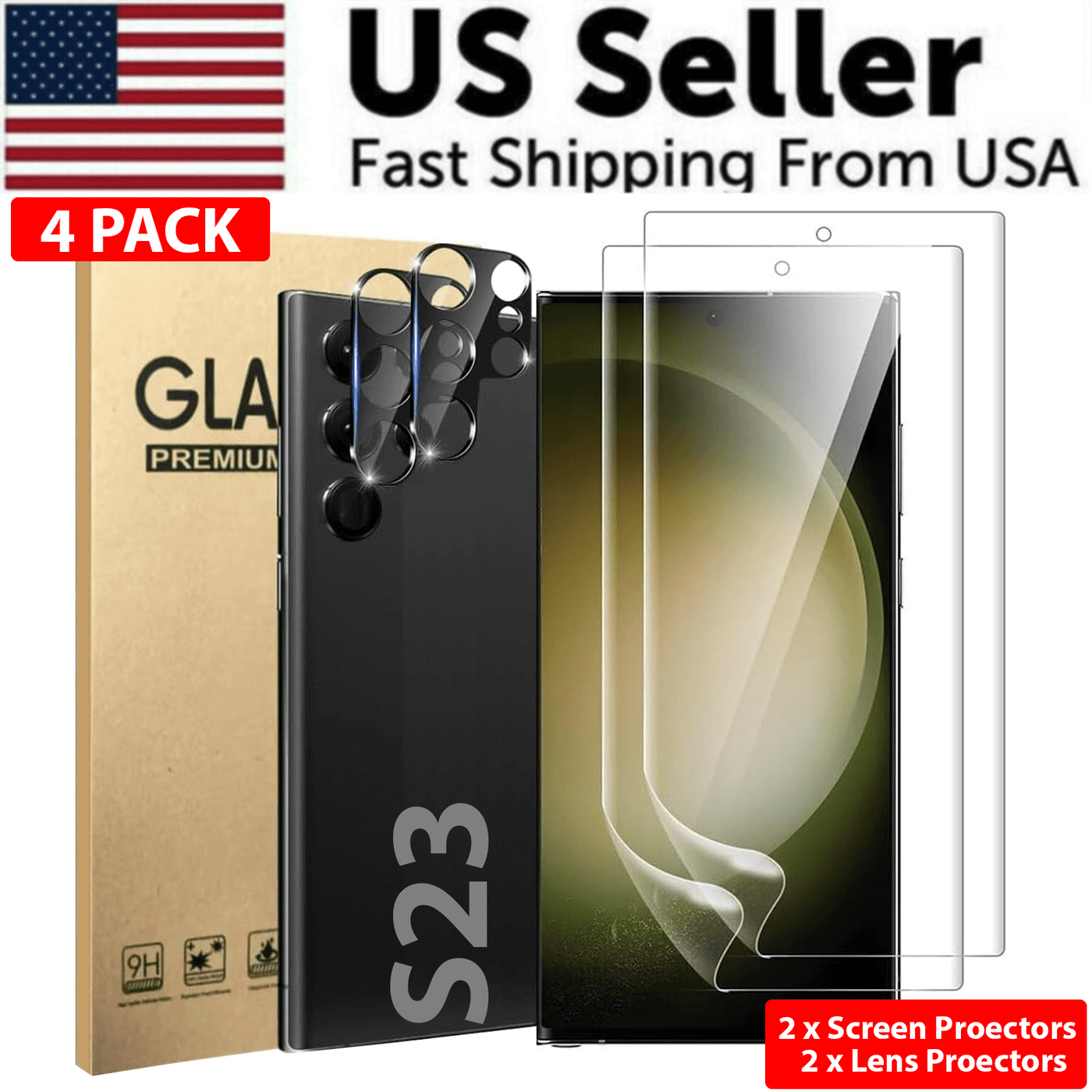 Tempered Glass Screen Protector Lens Hydrogel For Samsung S23 S22