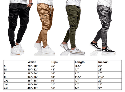 Men's Casual Joggers Pants Sweatpants Cargo Combat Loose Sport Workout