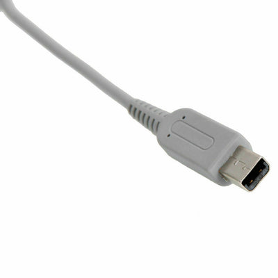 New AC Adapter Home Wall Charger Cable for Nintendo DSi/ 2DS/ 3DS/ DSi, close-up of gray charger cable connector.