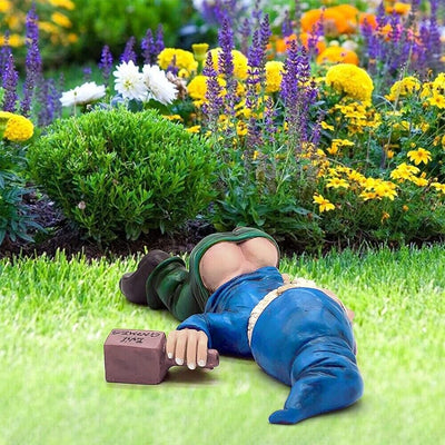 Drunk Dwarf Garden Gnome Decoration Drunken Ornament Decor Yard Patio